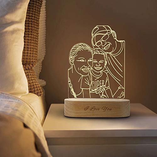 Custom 3D Photo Lamp - Personalized Engraved Gift for Wedding, Anniversary, Birthday | Home Decor