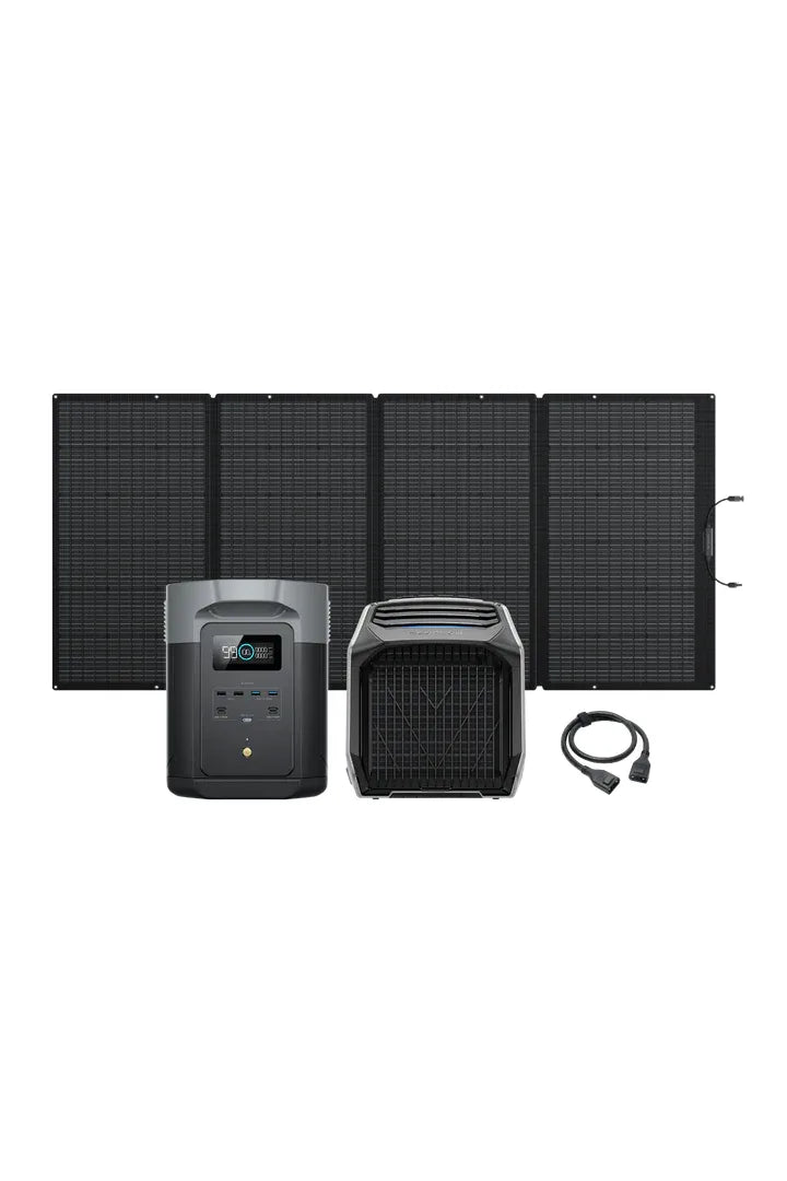 EcoFlow Delta 2 Max + Wave 2 Portable Power Station & Air Conditioner Bundle - Solar Generator for Camping, RV, Emergency Backup Power & Off-Grid Living
