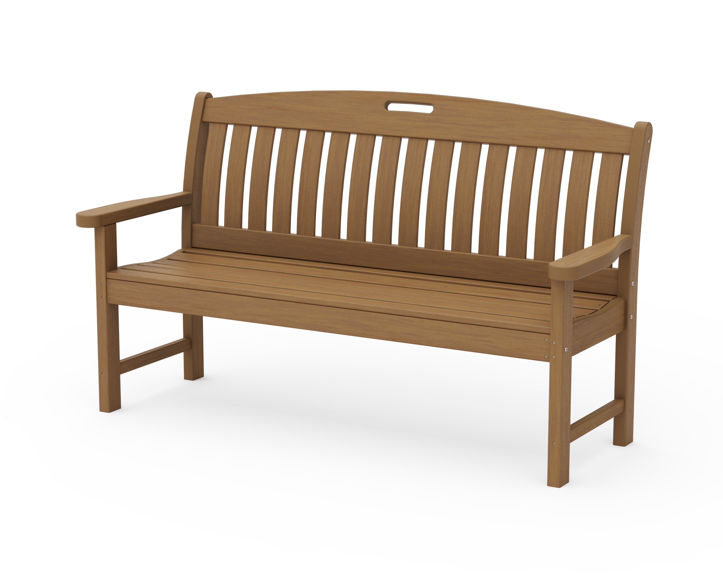 POLYWOOD Nautical 60-Inch Outdoor Bench - All-Weather Resin Wicker Patio Furniture for Poolside, Garden, Deck & Backyard Relaxation