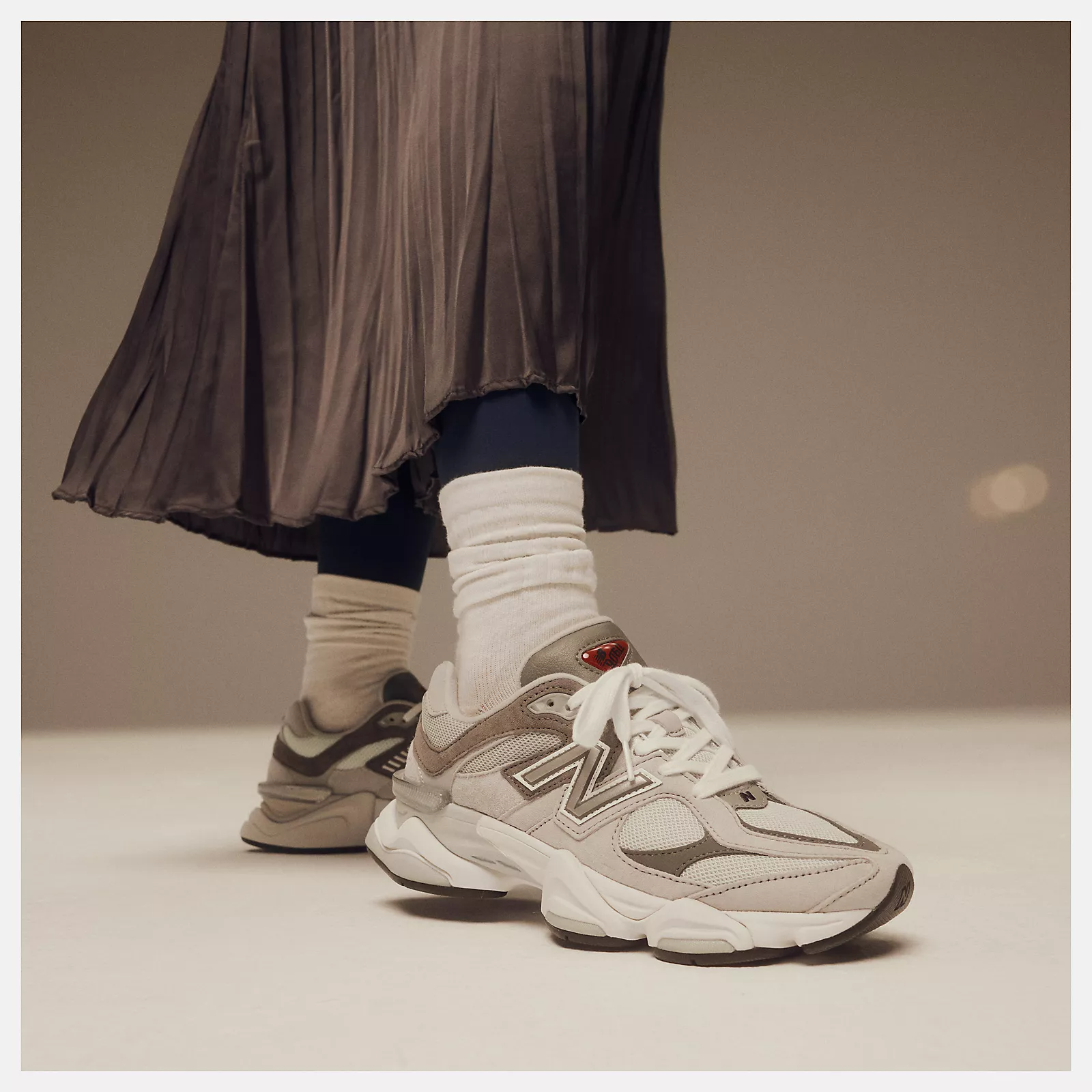 New Balance Men's 9060 Sneakers - Rain Cloud / Castlerock / White | Comfortable Running Shoes for Men, Walking & Gym Workouts