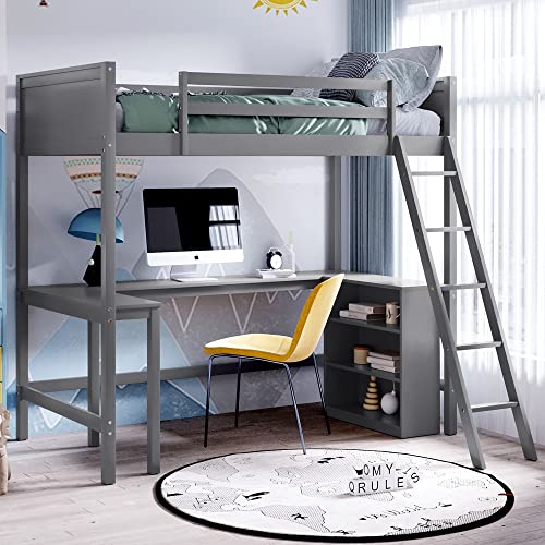 Gray/With Desk and Shelf and Drawer
