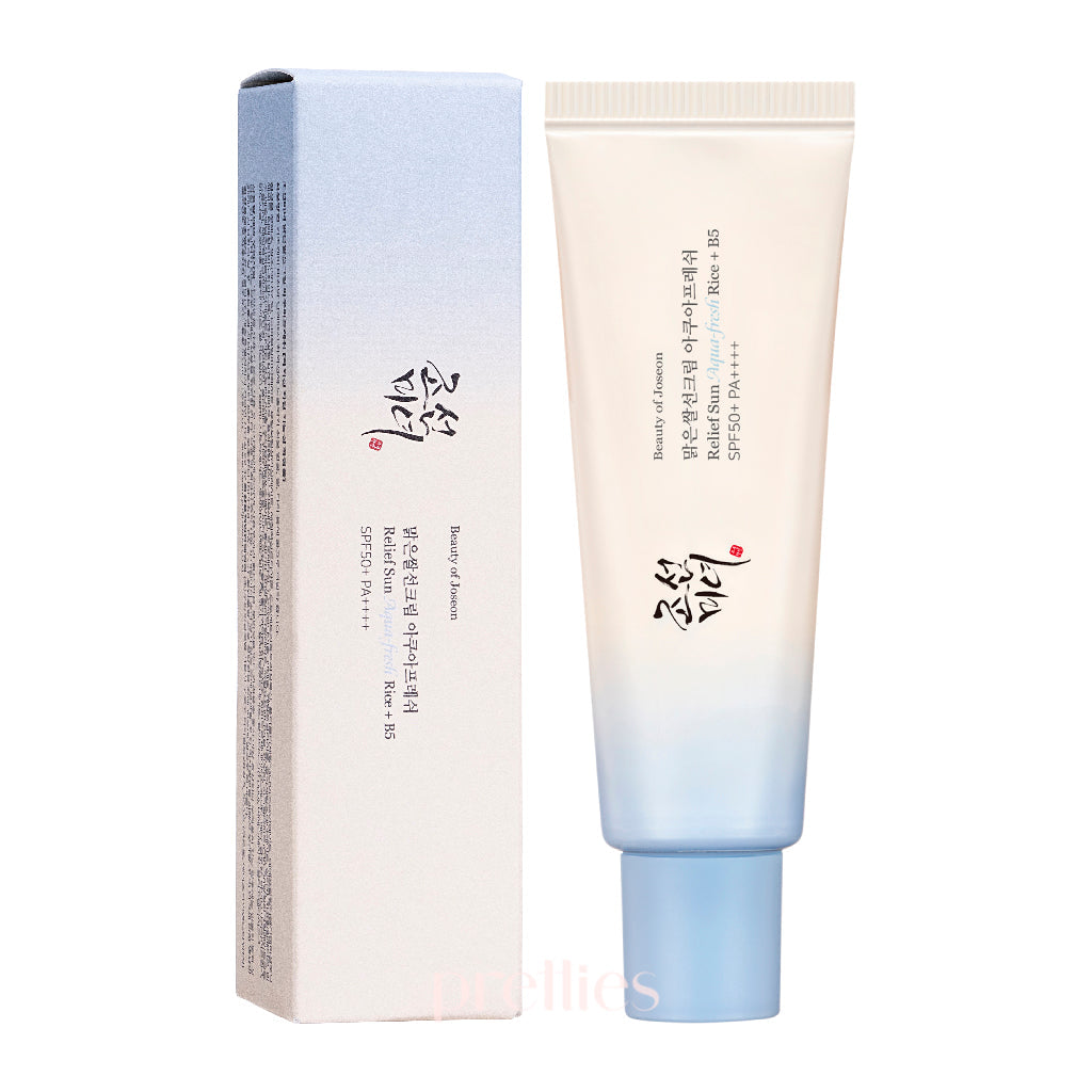 Beauty of Joseon Relief Sun Aqua Fresh Sunscreen SPF50+ PA++++ with Rice & B5 - 50ml Hydrating & Soothing for Sensitive Skin - Perfect for Daily UV Protection & Skincare Routine