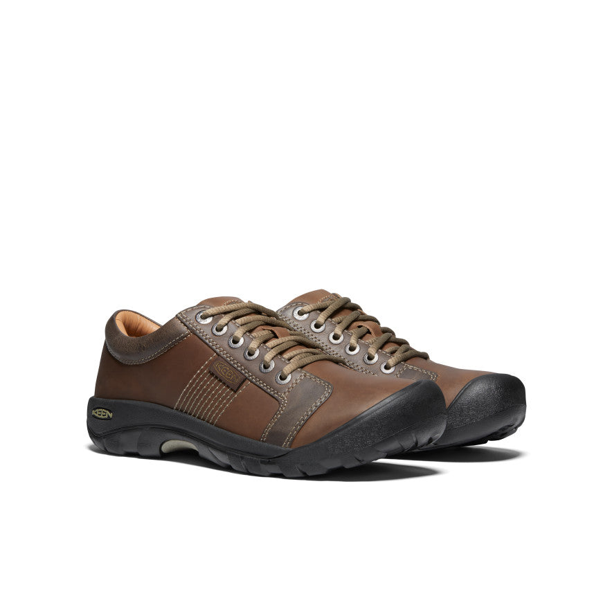 Men's Austin Chocolate Brown Leather Casual Shoes - Comfortable & Stylish for Work, Walking & Everyday Wear