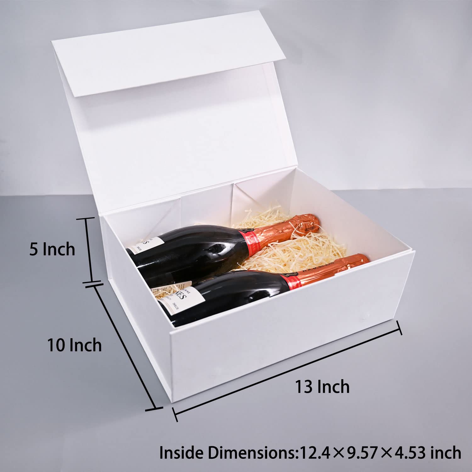 Christmas Gift Box Set with Lids - 5 Pack White Gift Boxes (13x10x4.7in) for Wedding & Anniversary Gifts
