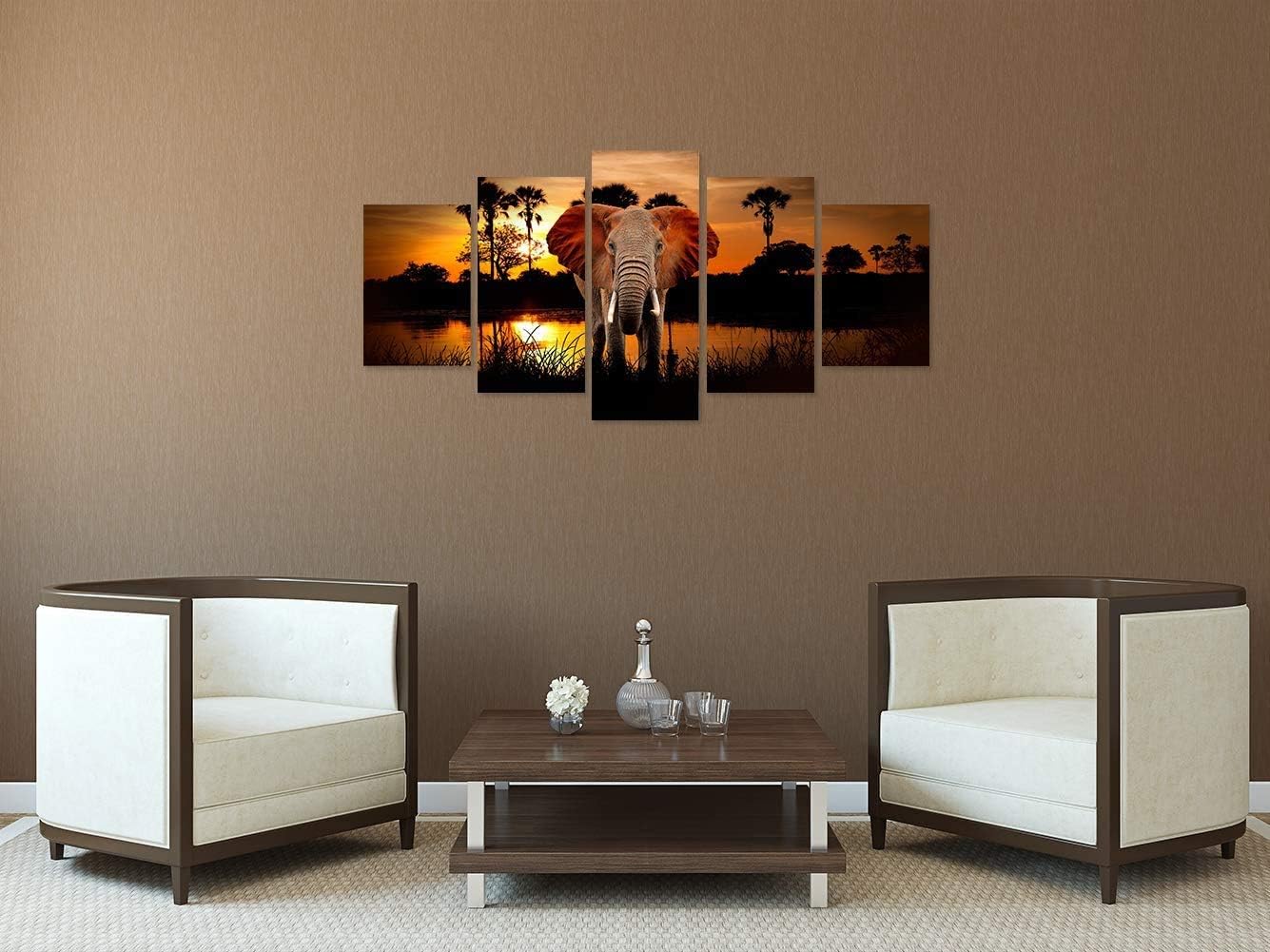 Elephant Wall Art Canvas Prints - Handmade Animal Paintings for Home & Office Decor | Perfect for Living Room, Bedroom, Nursery