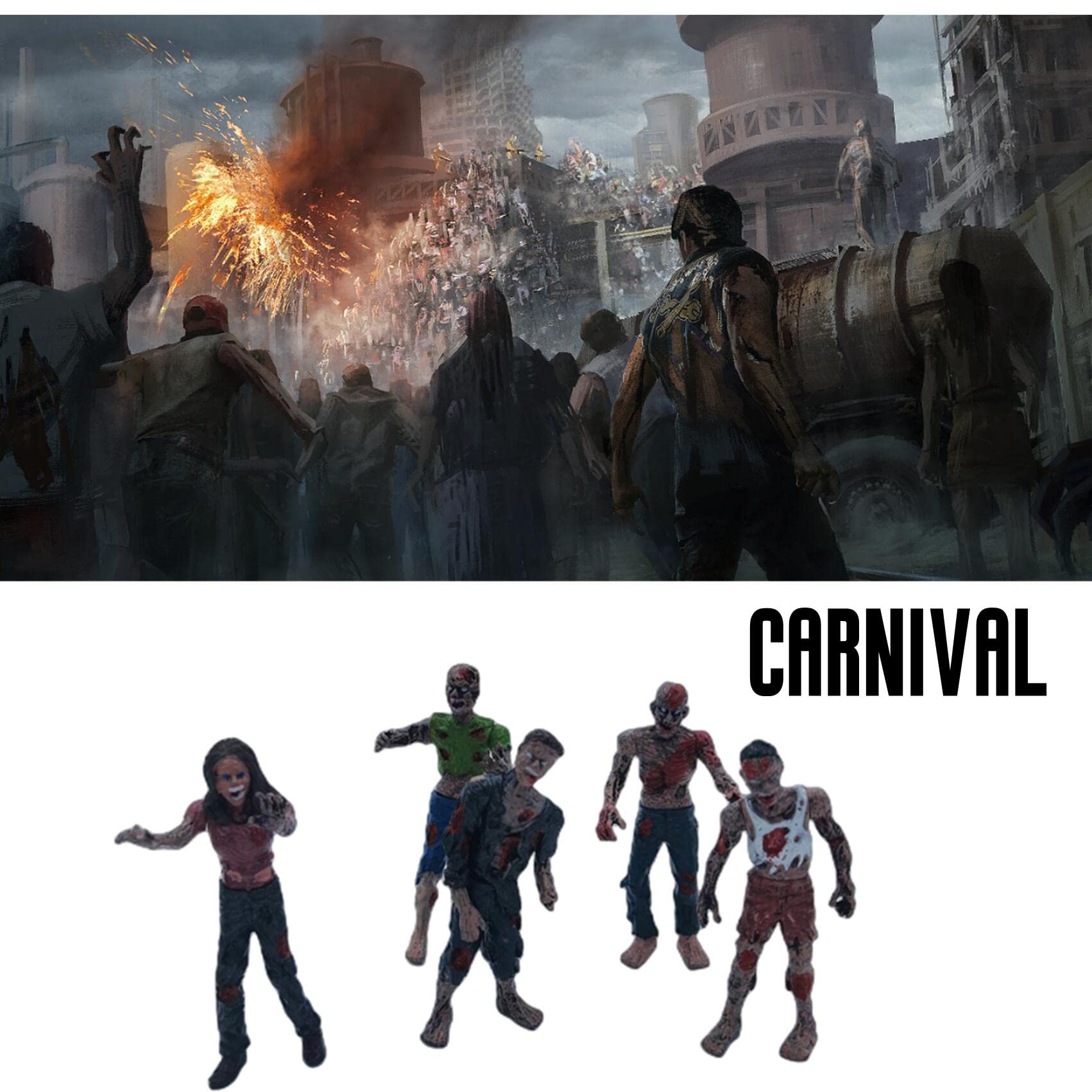 Realistic Army Men & Zombie Action Figure Toys - 12PCS Battle Scene Playset Collection for Kids, Boys & Adults | Perfect for Christmas Gifts, Halloween Decor & War Game Scenarios (Black)