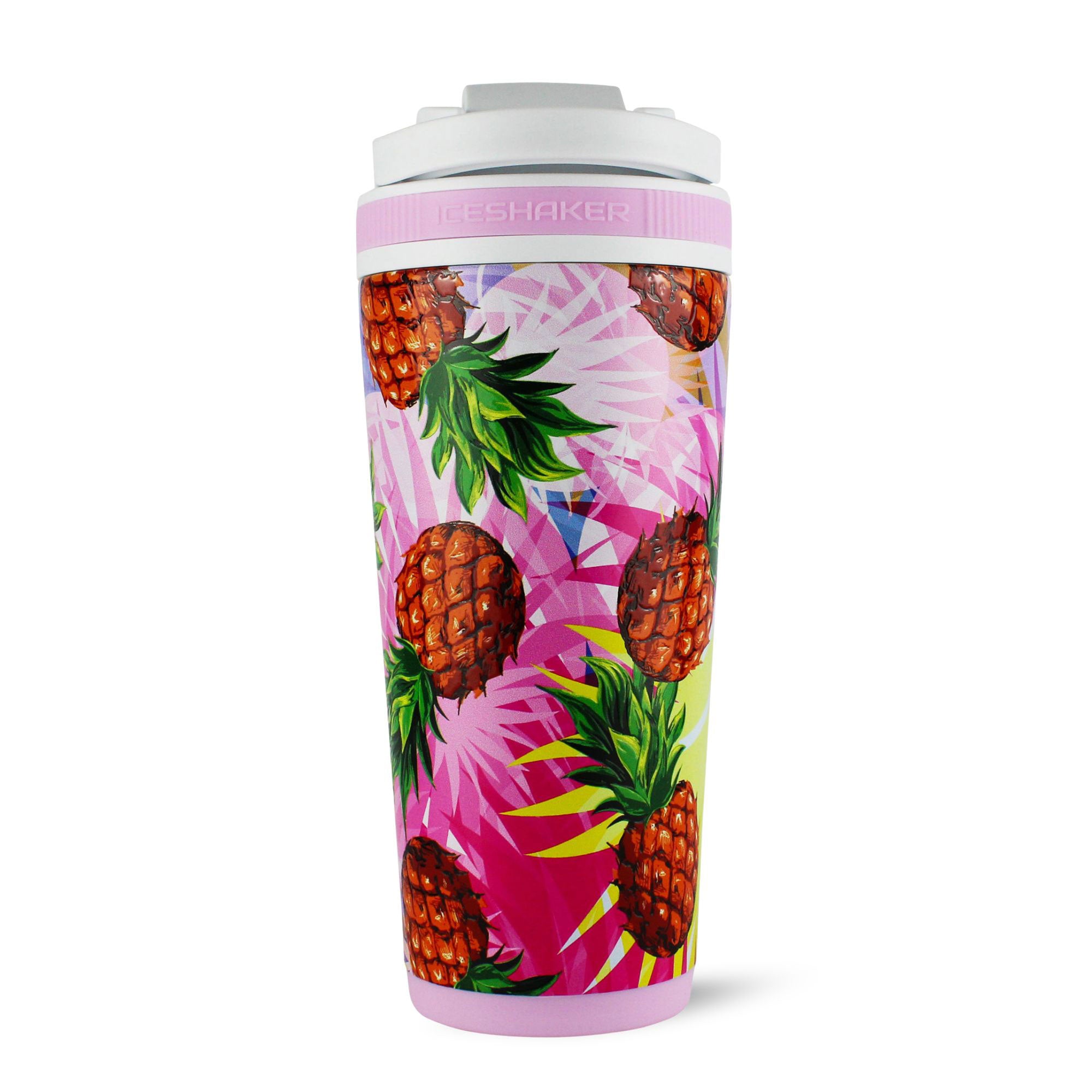 4D Series 26oz Ice Shaker Bottle - Leak Proof Protein Shaker Cup with Mixing Ball, BPA Free (Pineapple) - Perfect for Gym, Workouts & Post-Exercise Recovery
