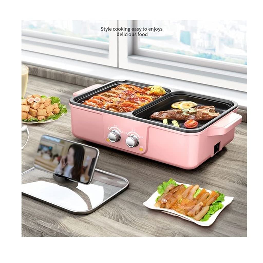 Best Electric Charcoal Grill - Smoke-Free BBQ Grill with Double Switch & Non-Stick Surface for Chicken, Fish, Vegetables - Indoor/Outdoor Cooking (Green)