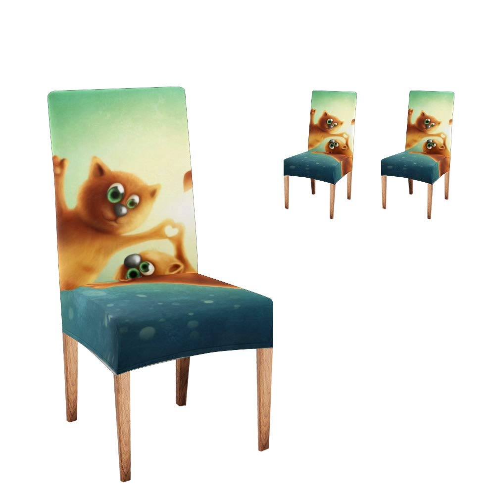 XIUCOO Stretchable Dining Chair Covers - Soft, Comfortable & Custom Fit Seat Protectors (Set of 2) for Home, Party & Everyday Use