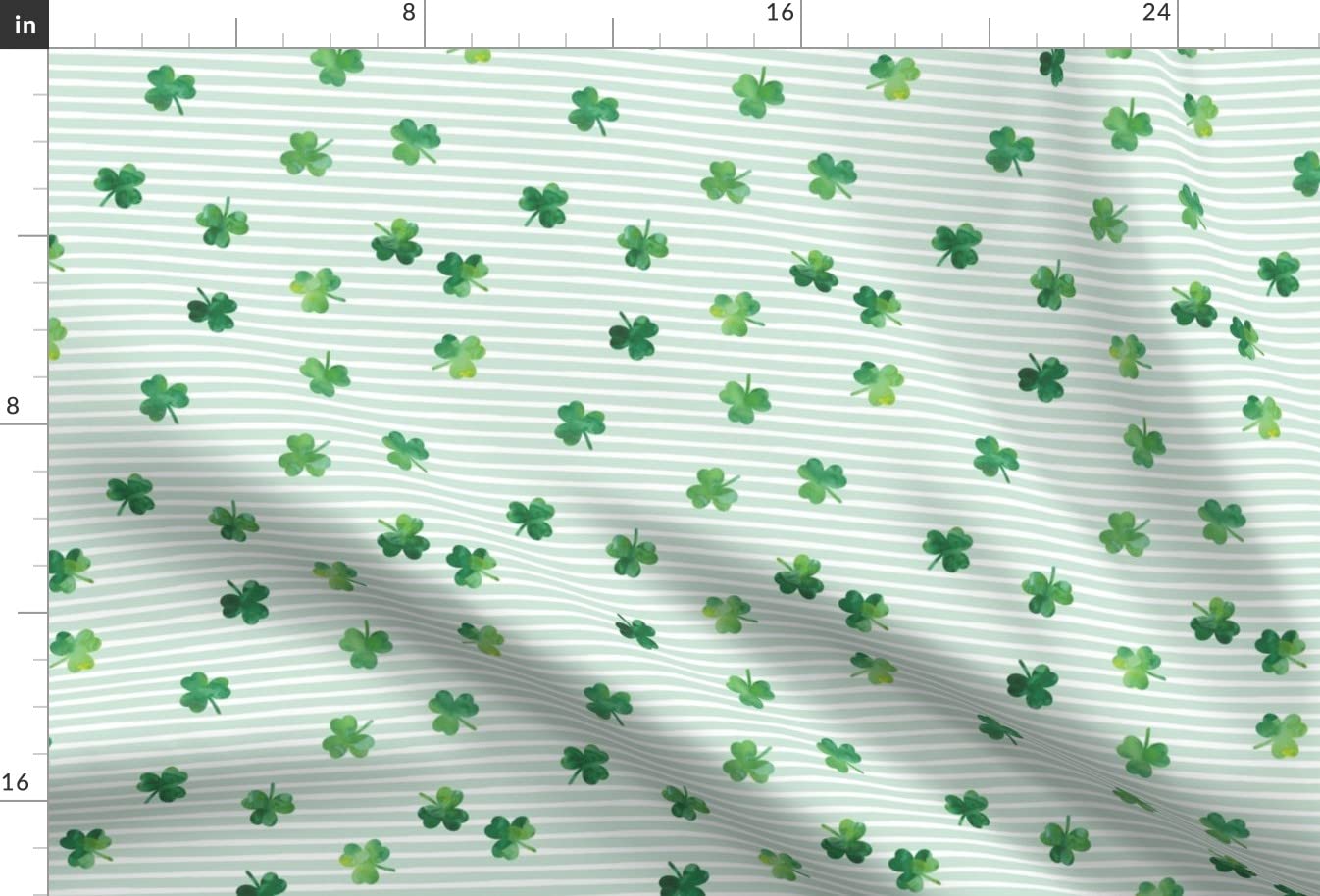 Shamrock Mint Stripes St. Patrick's Day Green Clover Printed Minky Fabric by The Yard - Irish-Themed Soft Plush Material for Sewing Baby Blankets, Quilt Backing & DIY Crafts | Perfect for Holiday Decor, Nursery Projects & Home Accessories