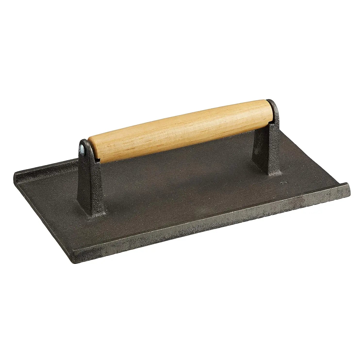 Asahi Chuzo Cast Iron Rectangular Bacon Press Checkered - Heavy Duty Grill Weight for Perfectly Cooked Bacon, Burgers & Sandwiches - Ideal for BBQ, Griddle & Stovetop Cooking