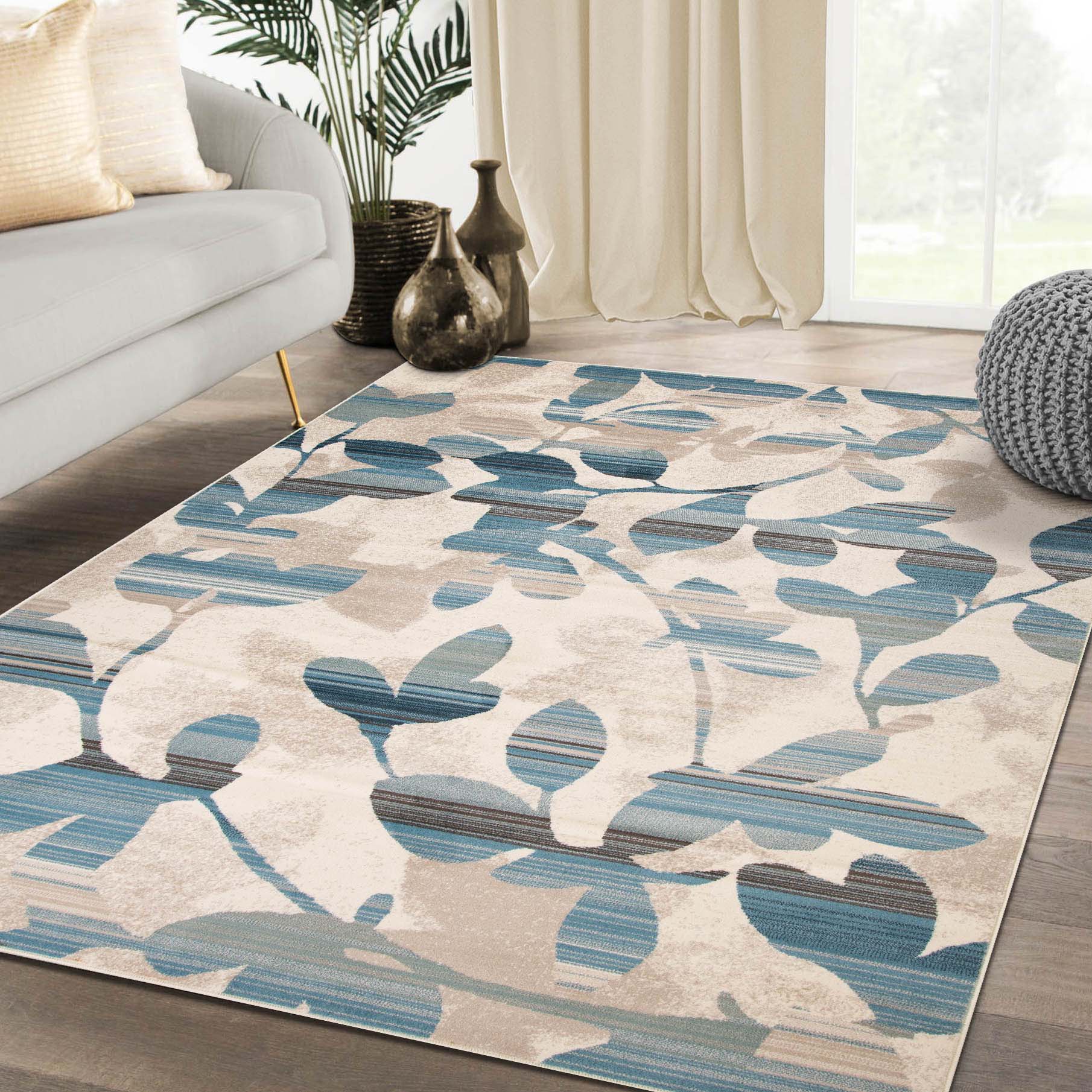 Mahonia Leaf & Vine Indoor Area Rug or Runner - Non-Slip Boho Home Decor for Living Room, Bedroom, Hallway | Soft & Durable Floor Mat