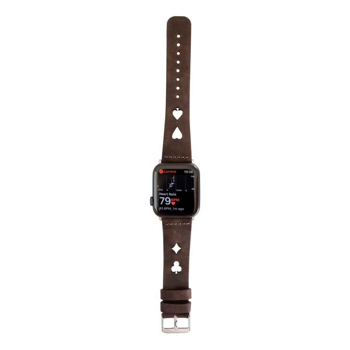 Premium Dark Brown Leather Sport Strap for Apple Watch - Comfortable & Durable Replacement Band for Workouts, Running & Everyday Use