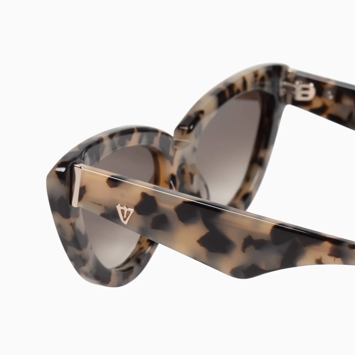 Dayze Bone Tortoise Shell Sunglasses with Gold Metal Trim & Brown Gradient Lenses - Stylish UV Protection for Outdoor Activities, Beach, and Driving