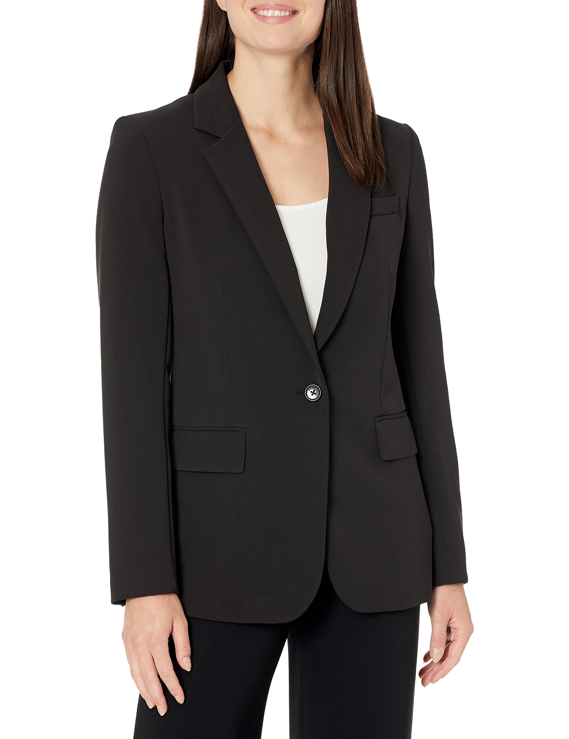 DKNY Women's Long Sleeve Blazer Jacket - Classic Tailored Office Wear for Professional Women | Perfect for Business Meetings, Work Attire & Formal Occasions