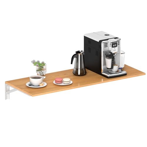 Teak Color Desktop & Warm White Folding Brackets