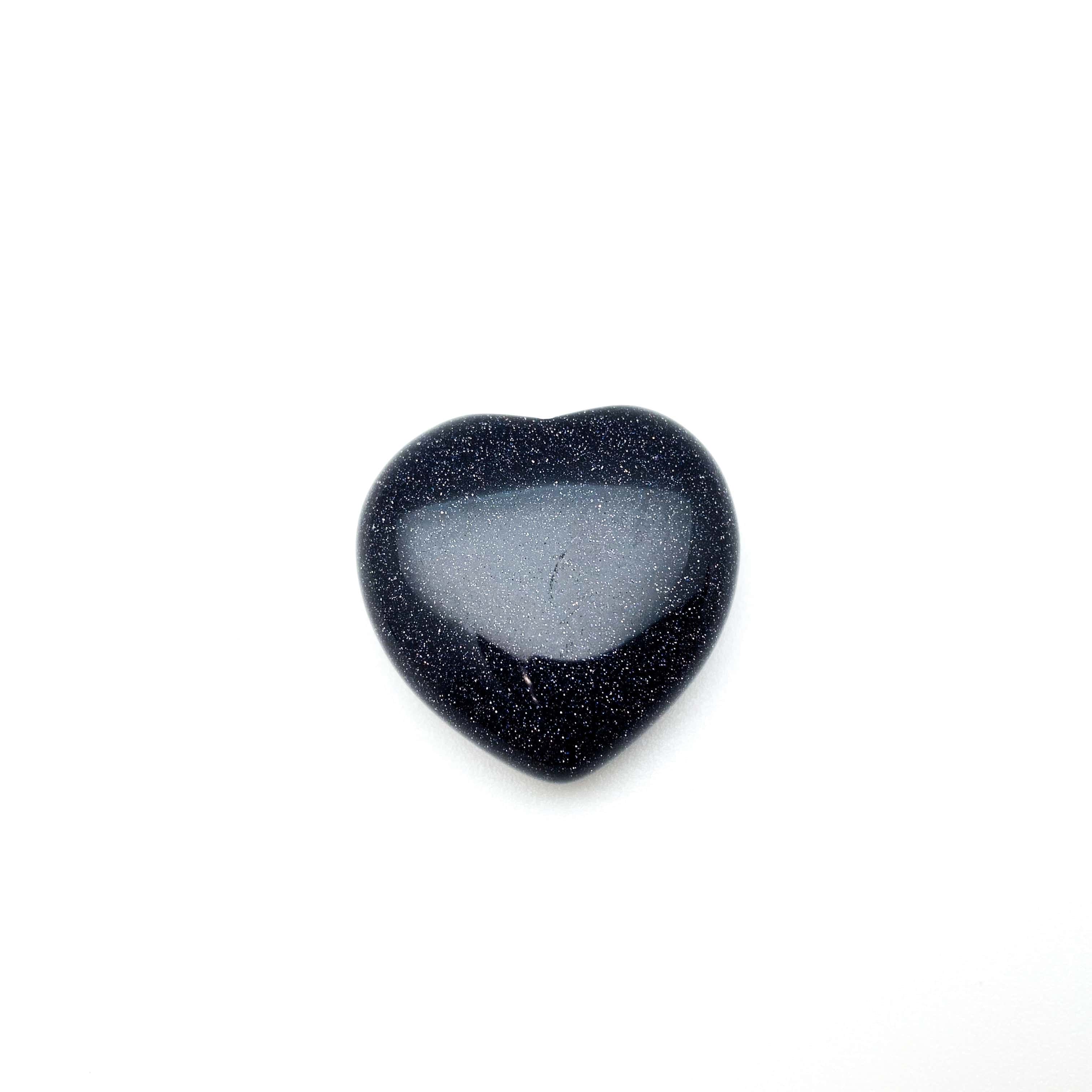 Blue Goldstone Crystal Puff Heart Necklace - Healing Stone Jewelry for Women - Perfect for Meditation, Energy Work & Spiritual Gifts