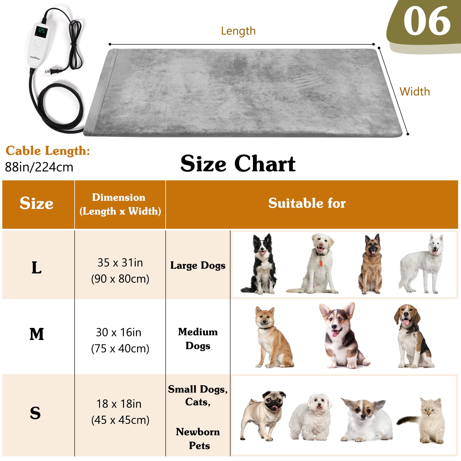 Premium Waterproof Pet Heating Pad for Dogs & Cats - 15.7