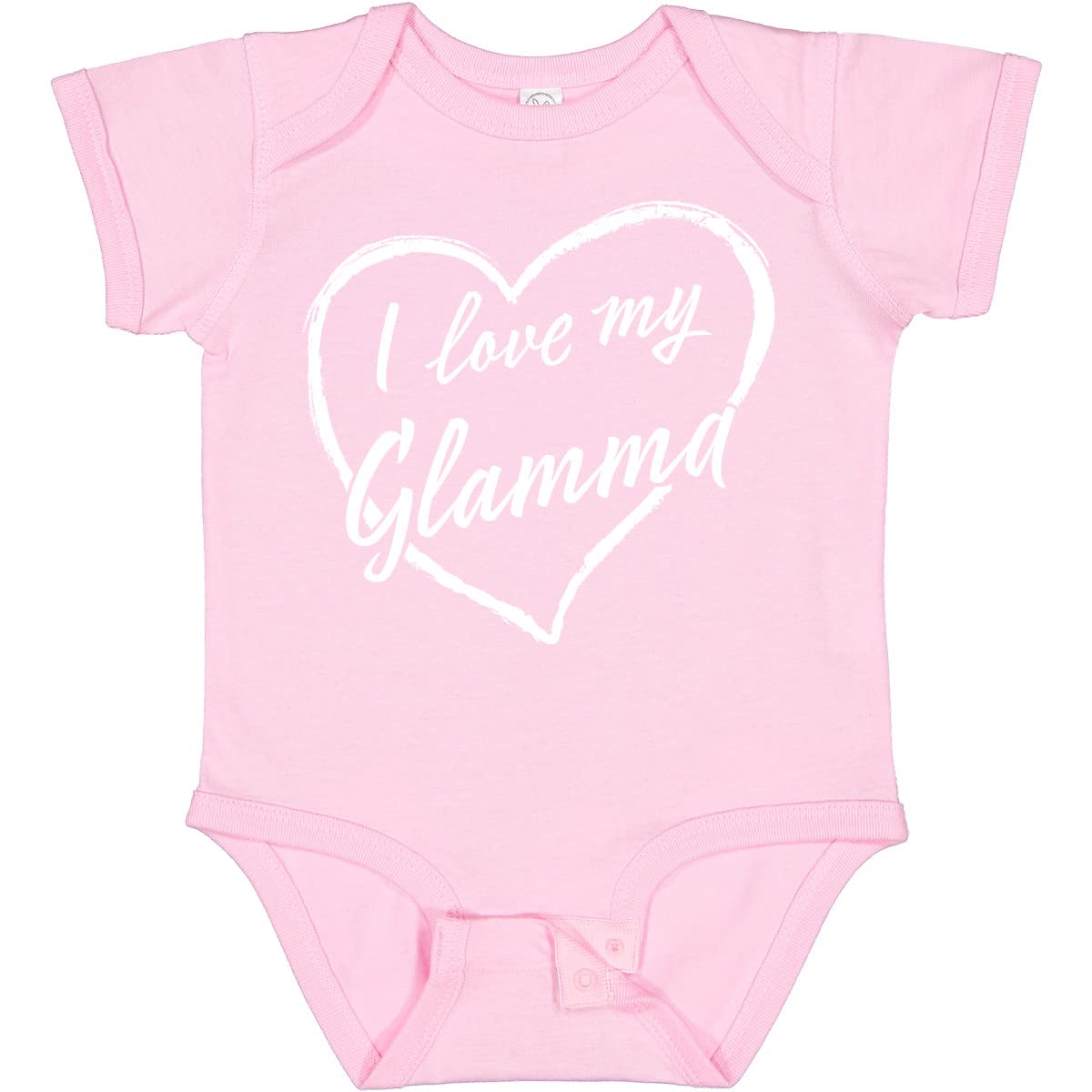 Inktastic I Love My Glamma White Chalk Heart Baby Bodysuit - Cute Outfit for Grandparents Day, Family Photos & Special Occasions