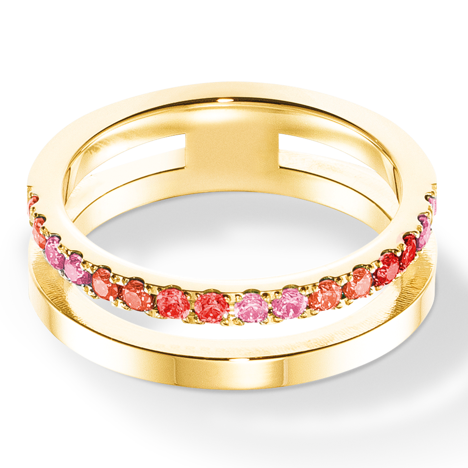 Eternal Unity Ring - 14K Gold Plated Red Enamel Couple Rings for Wedding, Anniversary & Engagement - Perfect Romantic Gift for Her & Him