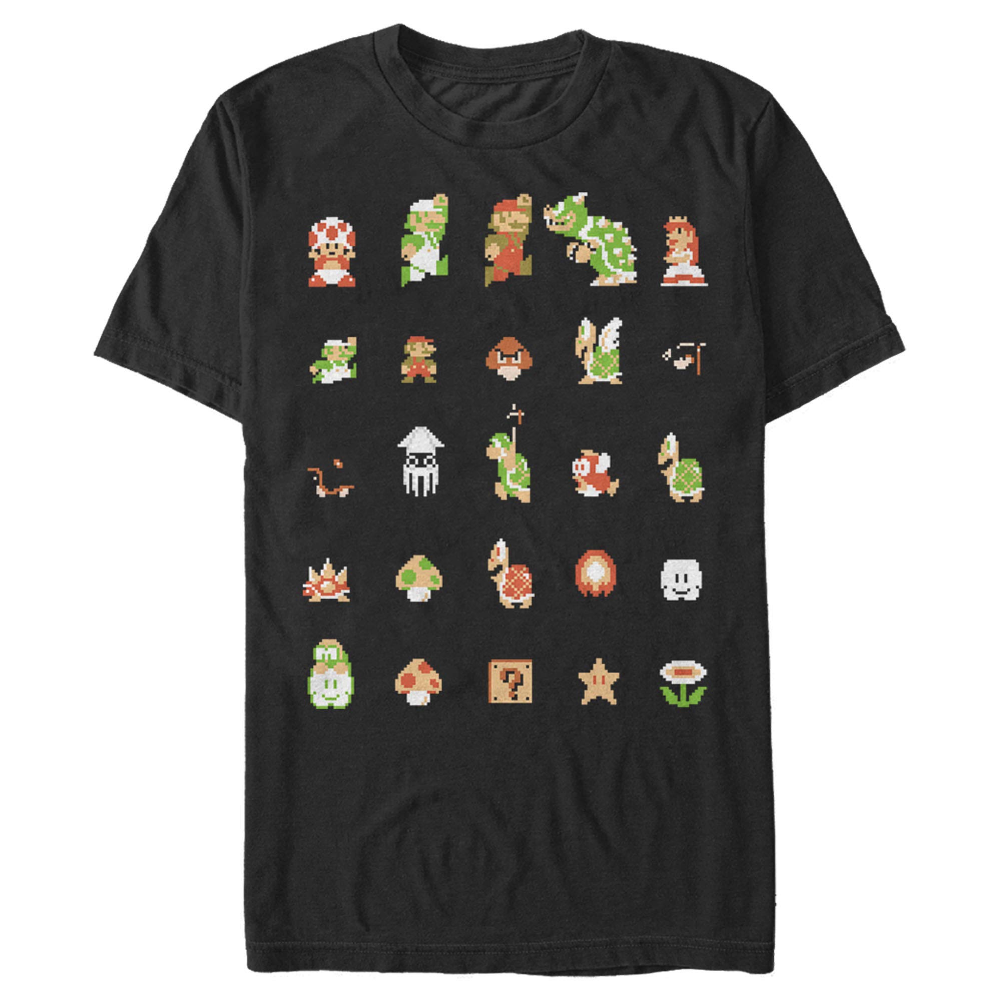 Men's Nintendo Super Mario Bros Pixel Art Graphic T-Shirt | Retro Gaming Tee for Fans | Casual Wear & Cosplay