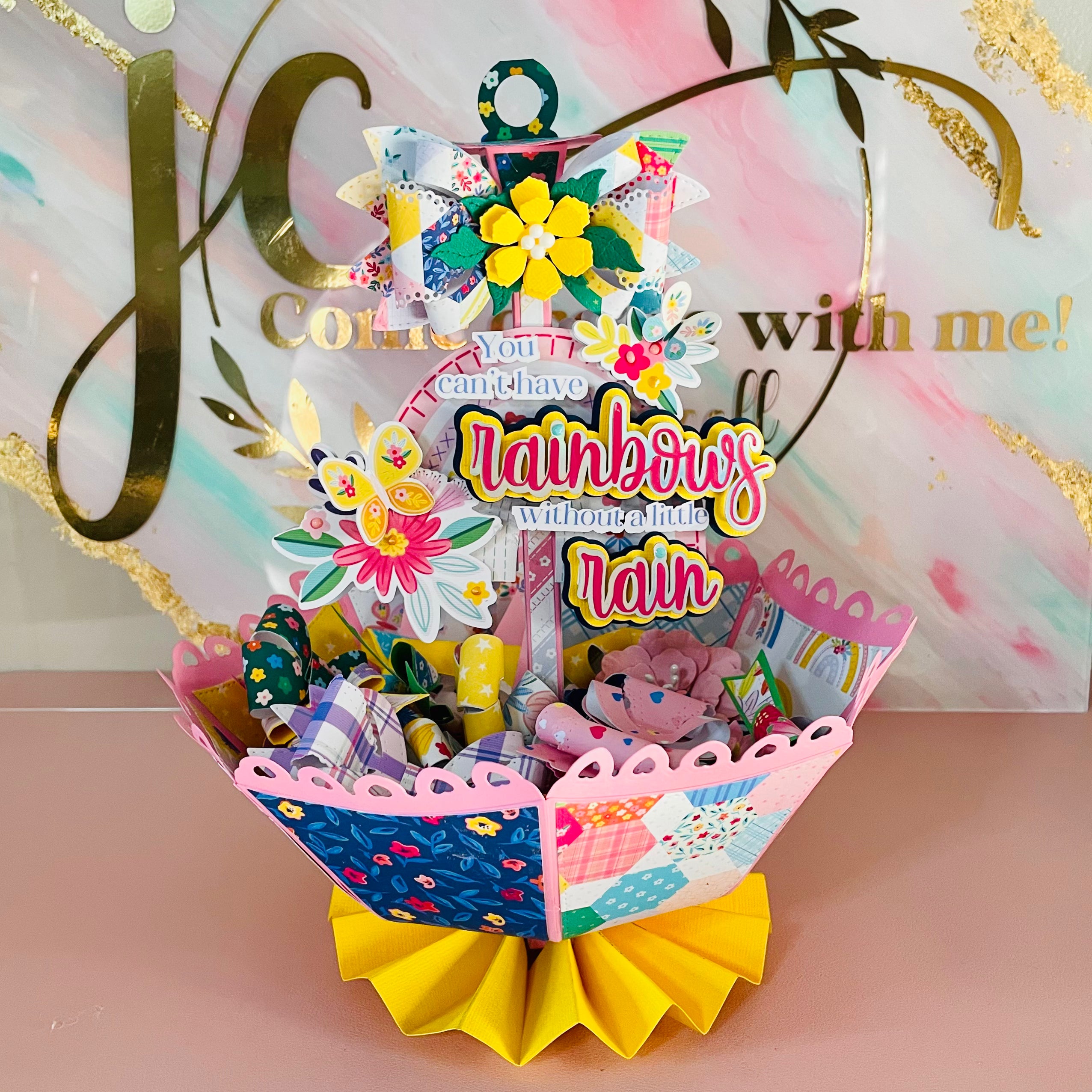 3D Heart Umbrella - Cute & Unique Printed Rain Umbrella for Women & Girls - Perfect for Valentine's Day, Weddings, Dates & Romantic Gifts