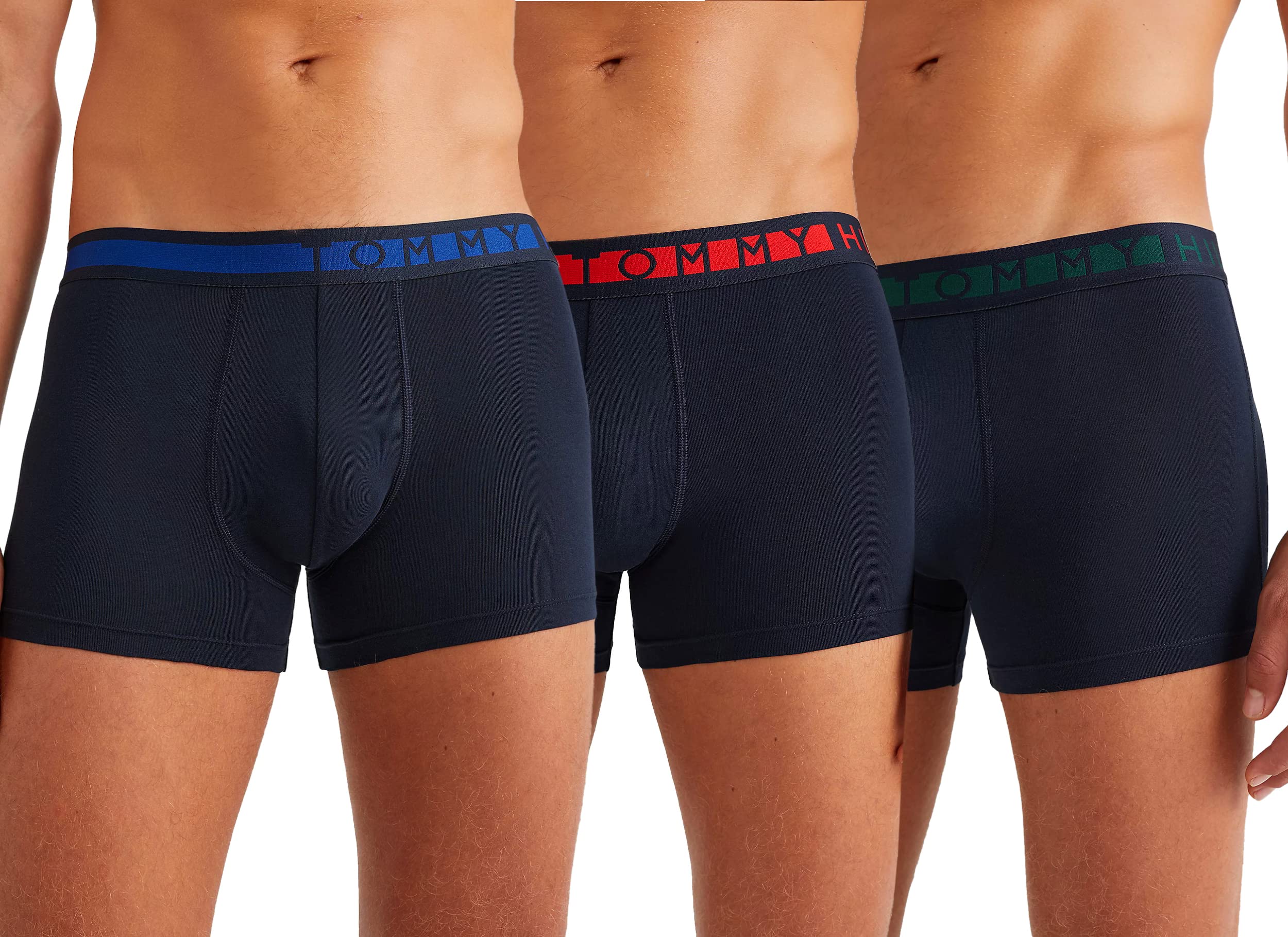 Tommy Hilfiger Men's Cotton Boxer Briefs 3-Pack with Logo - Soft & Breathable Underwear for Everyday Comfort | Work, Gym & Lounge Wear