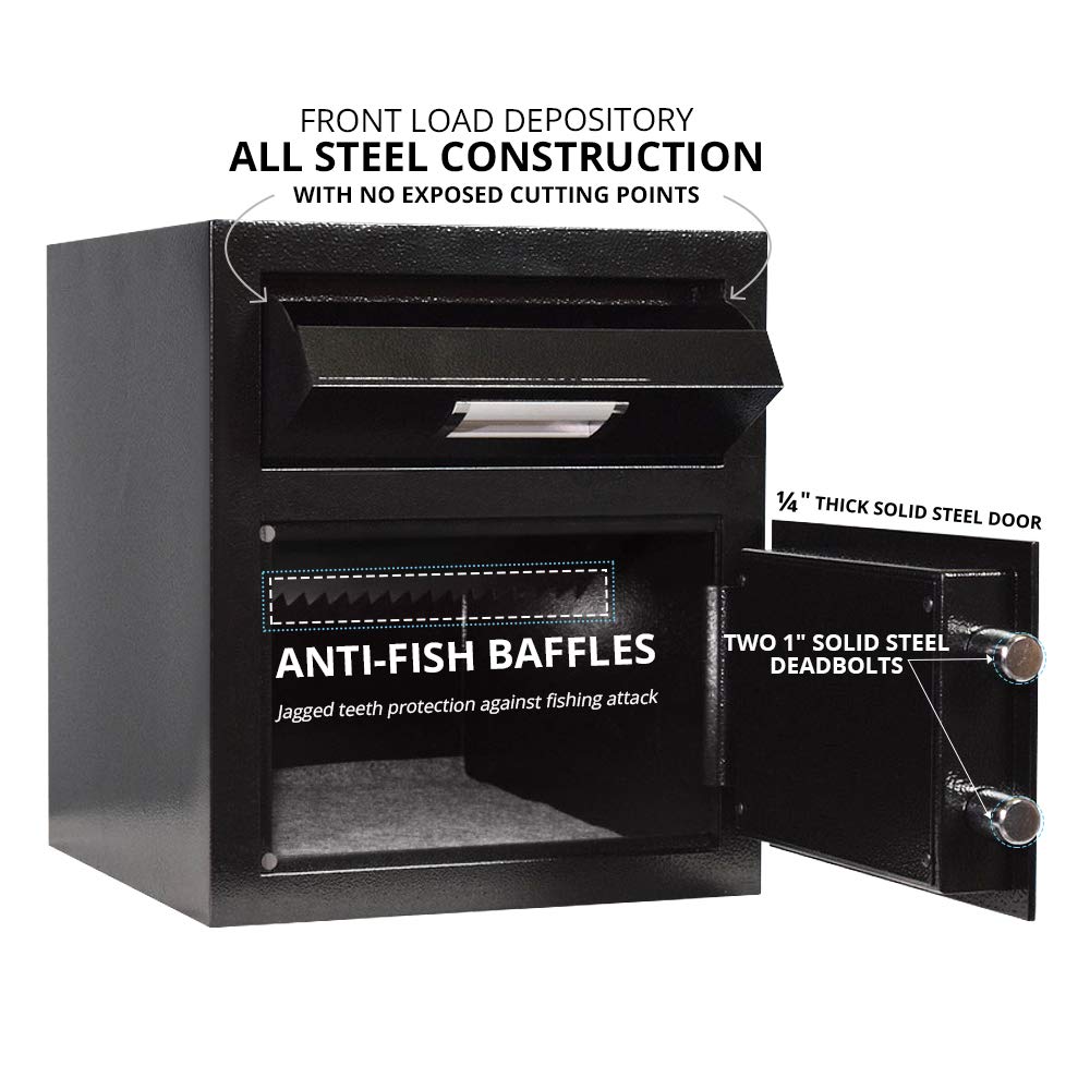 Stealth Drop Safe DS1614 - Secure Cash Depository Vault for Business | Anti-Theft Money Storage Box for Retail Stores, Offices & Banks