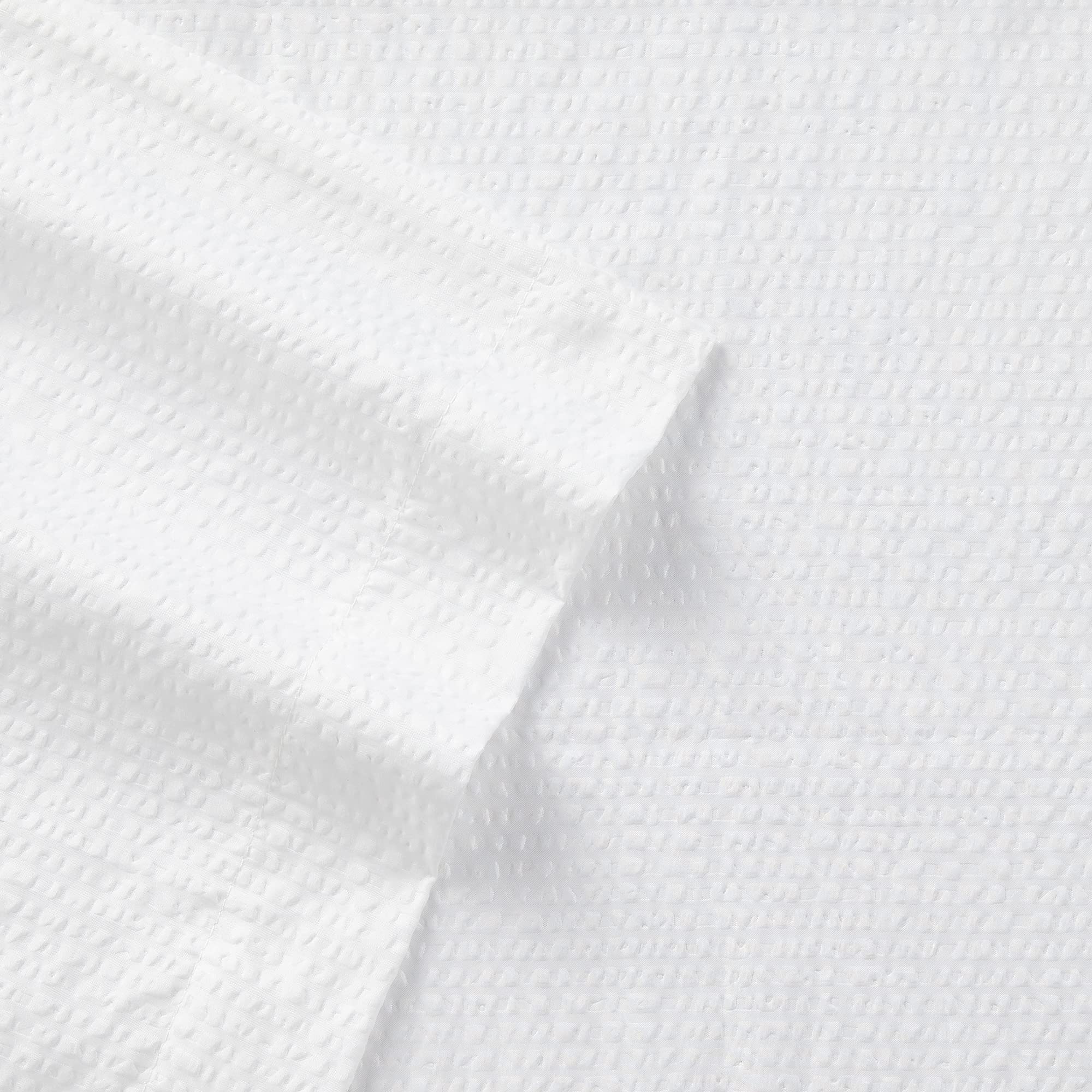 Premium Seersucker Sheet Set Queen Size - 100% Cotton Breathable & Wrinkle-Resistant Bedding - Perfect for Summer & All-Season Comfort - White