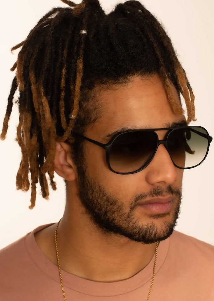 Piave Matte Black Aviator Sunglasses - Polarized UV Protection Pilot Shades for Men & Women - Perfect for Driving, Travel, and Outdoor Adventures