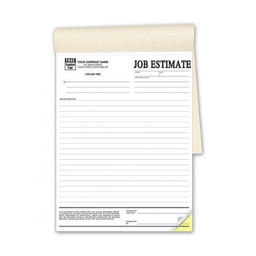 Duplicate Job Estimate Forms - Printable for Contractors & Small Business