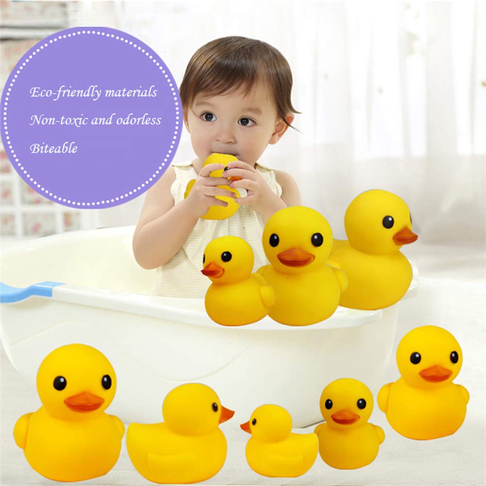 10PCS Mini Rubber Duck Toys - Squeaky & Floating Bath Ducks for Toddlers, Boys & Girls (2.2