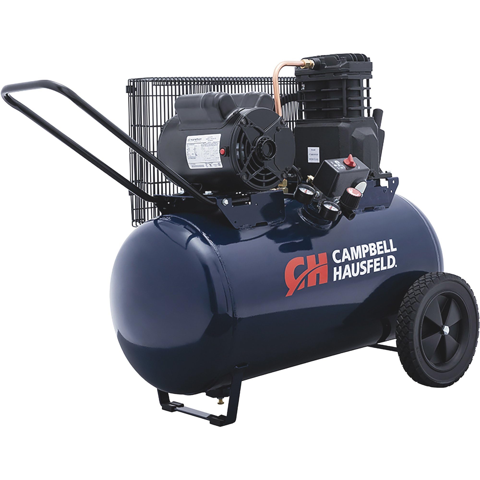 Campbell Hausfeld 20 Gallon Horizontal Air Compressor - Portable Single Stage 2 HP Electric Air Compressor with Dual Voltage 120/240V, 135 Max PSI & 5.5 CFM at 90 PSI - Ideal for Home Improvement, DIY Projects, Woodworking, Nail Guns and Automotive Work