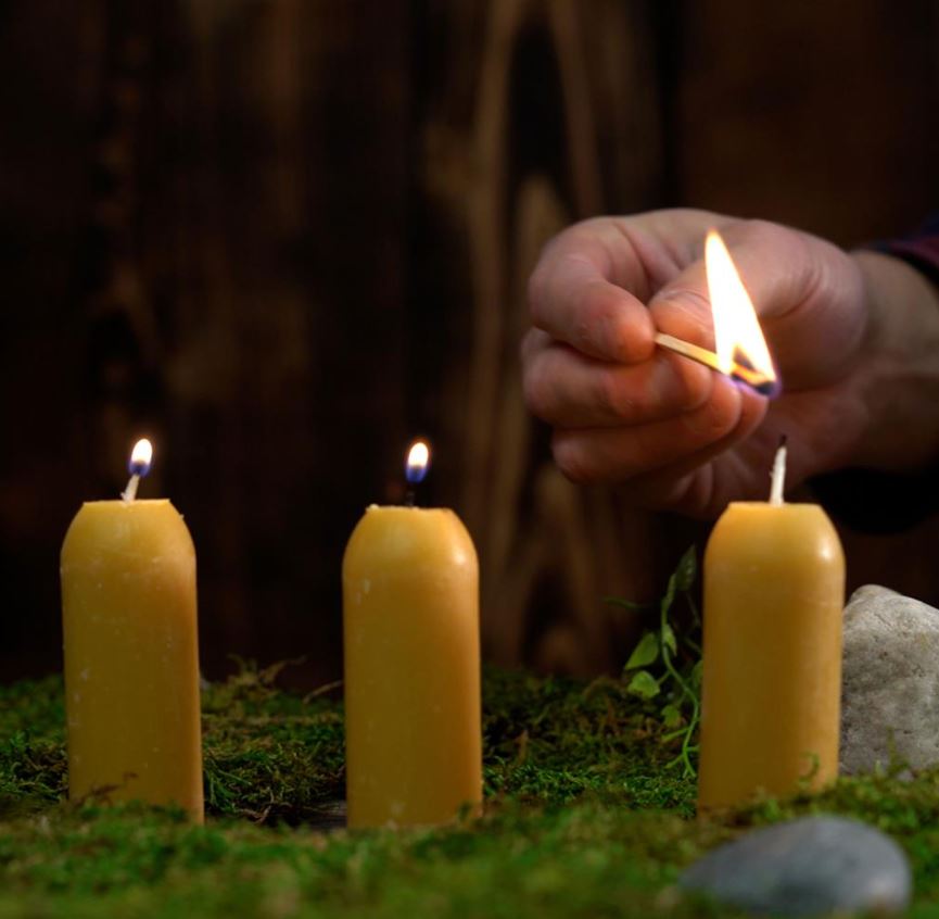 Premium Beeswax Candles (3-Pack) - 100% Natural, Non-Toxic, Long-Lasting - Perfect for Home Decor, Aromatherapy, Relaxation & Romantic Ambiance