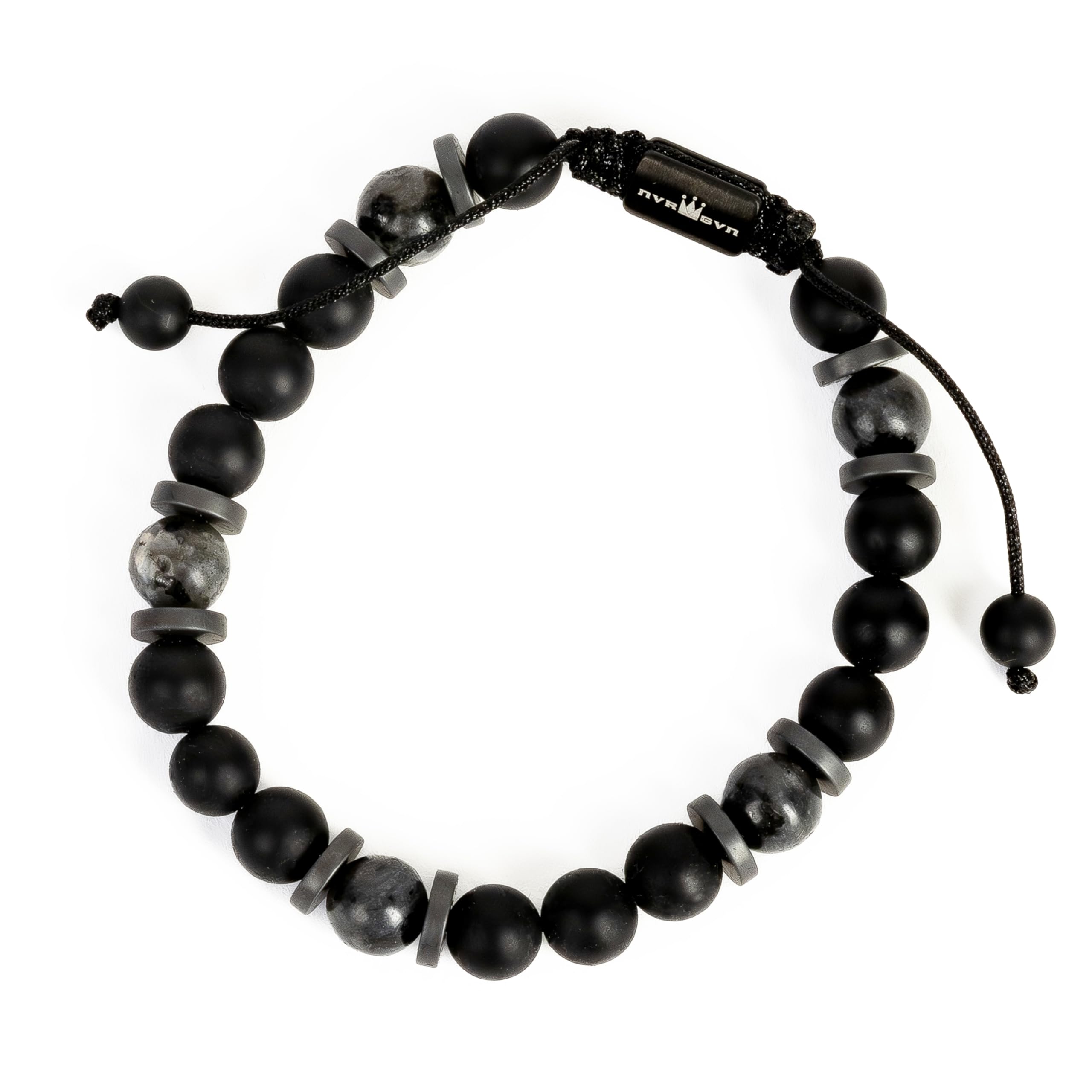 Mens Beaded Bracelet - Black Onyx, Hematite & Spectrolite Adjustable Bracelet for Men, Stylish Mens Jewelry, Perfect Birthday Gift for Men, Ideal for Casual Wear, Office, and Outdoor Adventures - The Deep Below Collection