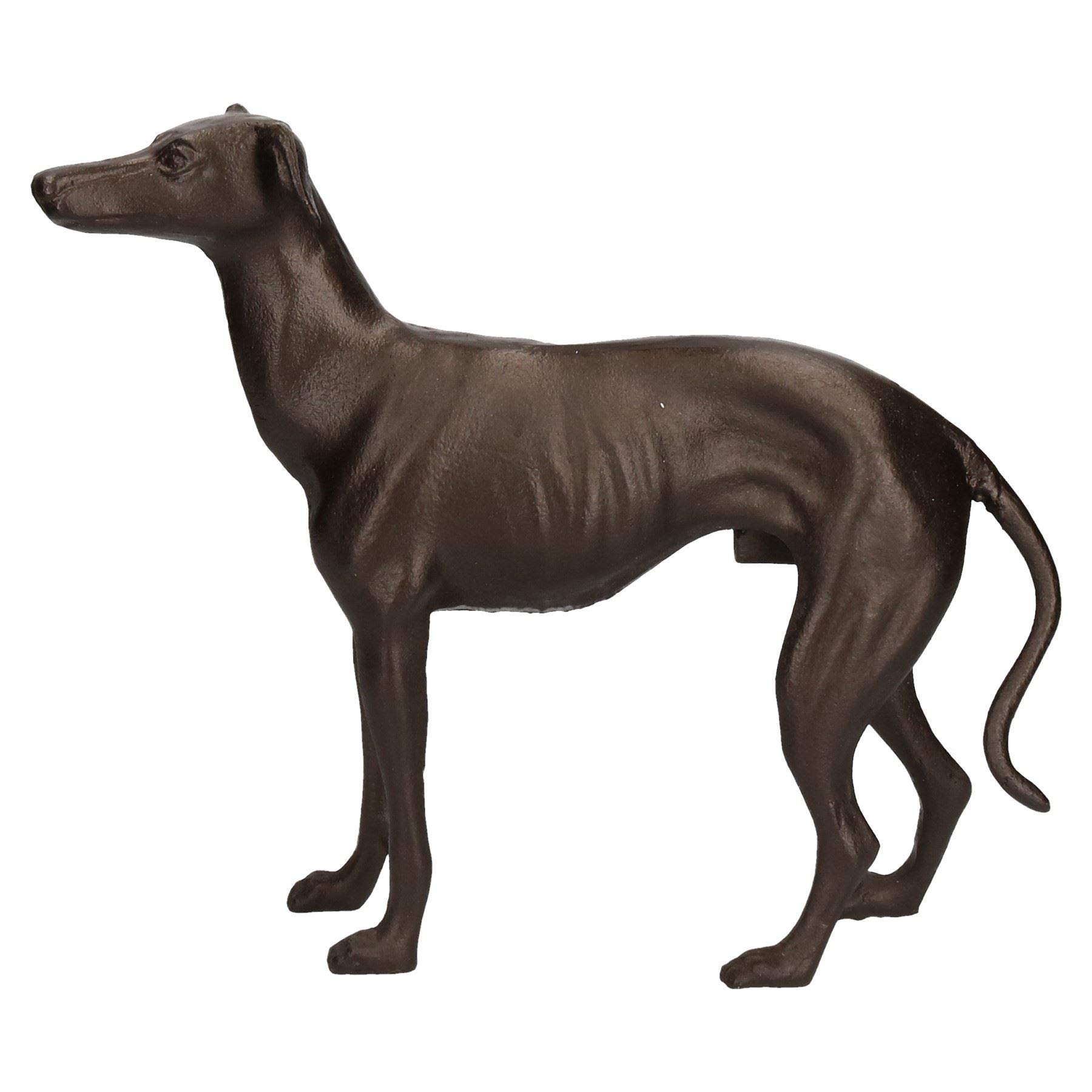 AB Tools Greyhound & Whippet Dog Cast Iron Statue - Handcrafted Sculpture Trophy for Home Decor, Garden Ornament, Pet Lover Gift | Perfect for Living Room, Office Desk, or Outdoor Display
