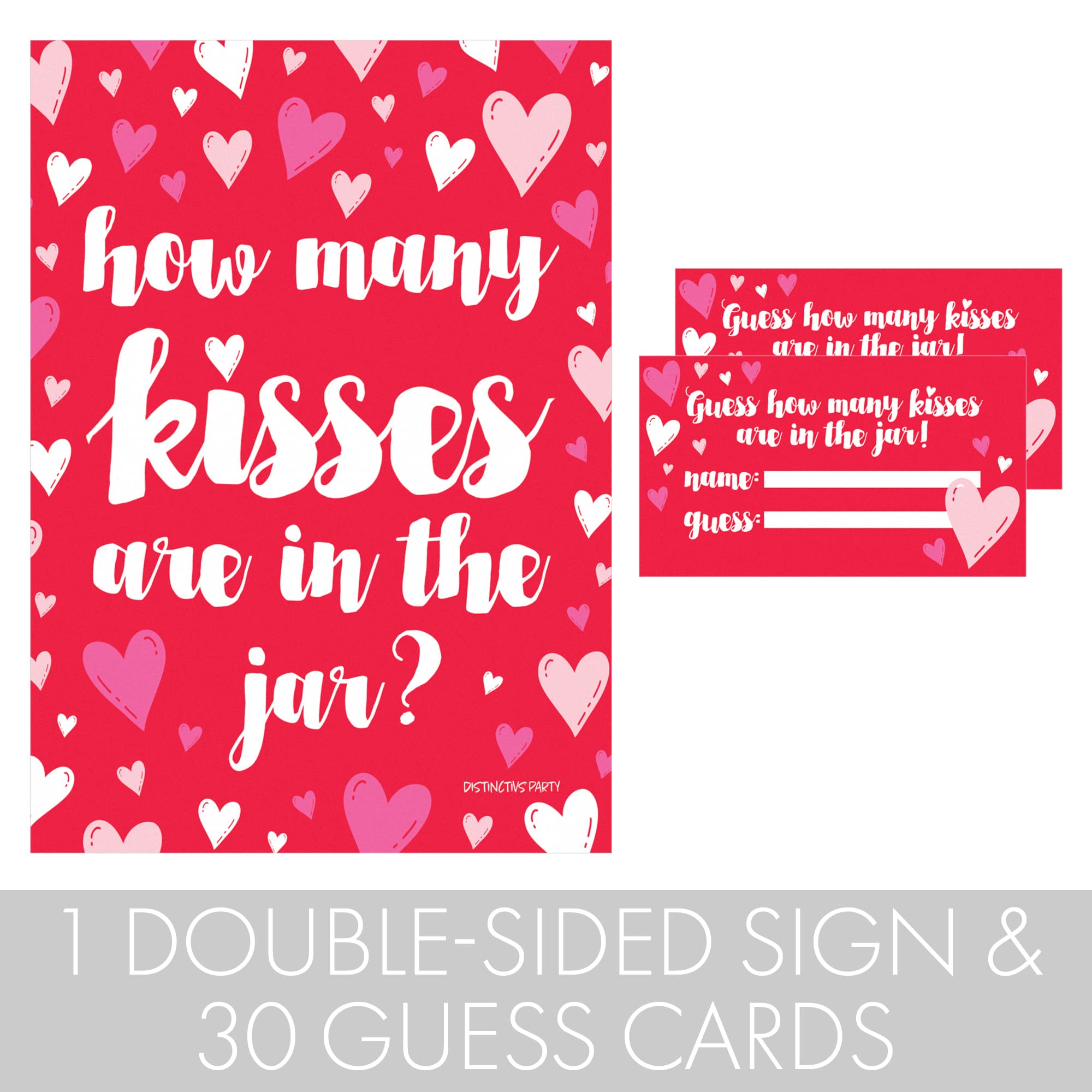 Valentine's Day Party Game - How Many Kisses Valentine Hearts Game for Couples, Family & Friends | Fun Romantic Party Activity for Date Nights & Celebrations