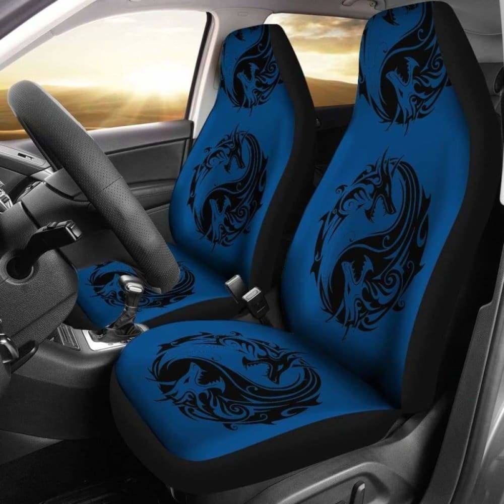 Blue Dragon Yin Yang Car Seat Covers - Stylish & Durable Universal Fit for Cars, SUVs & Trucks | Perfect for Meditation Lovers & Spiritual Commuters