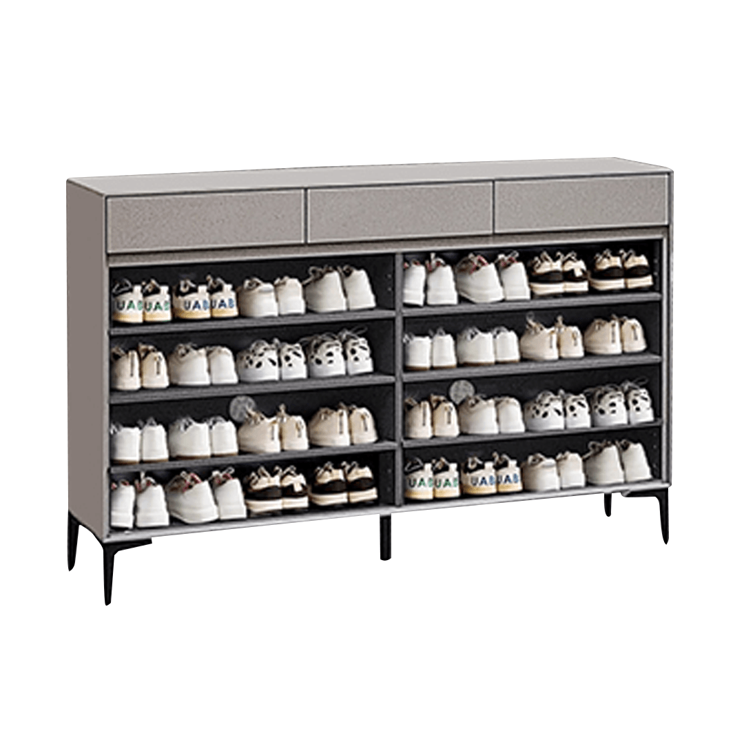 Liriel 4-Door Grey Shoe Storage Cabinet - 140cm Tall Entryway Organizer for Shoes, Boots & Accessories | Perfect for Hallway, Mudroom & Apartment Entry