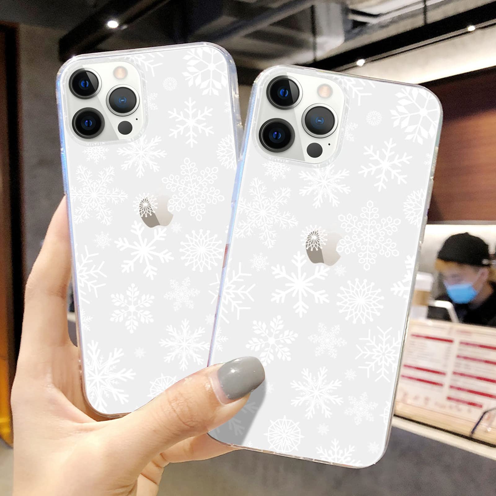 **LCHULLE Christmas Santa Holiday Clear TPU Silicone Case for iPhone 13 Pro Max - Shockproof Protective Cover with Snowflake Design for Women, Men & Kids | Perfect for Xmas Gifts & Winter Festivities**
