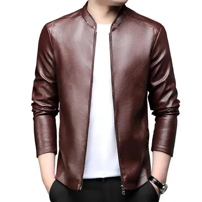 Modern Slim Fit Men's Leather Jacket - Genuine Cowhide Biker Jacket for Men - Stylish & Comfortable Outerwear for Casual Wear, Motorcycle Riding & Night Out