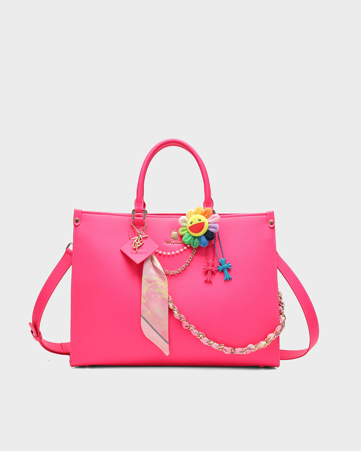 Charm Max Mini Tote Bag for Women - Stylish Neon Pink Crossbody Shoulder Purse | Perfect for Work, Travel, Shopping & Everyday Use