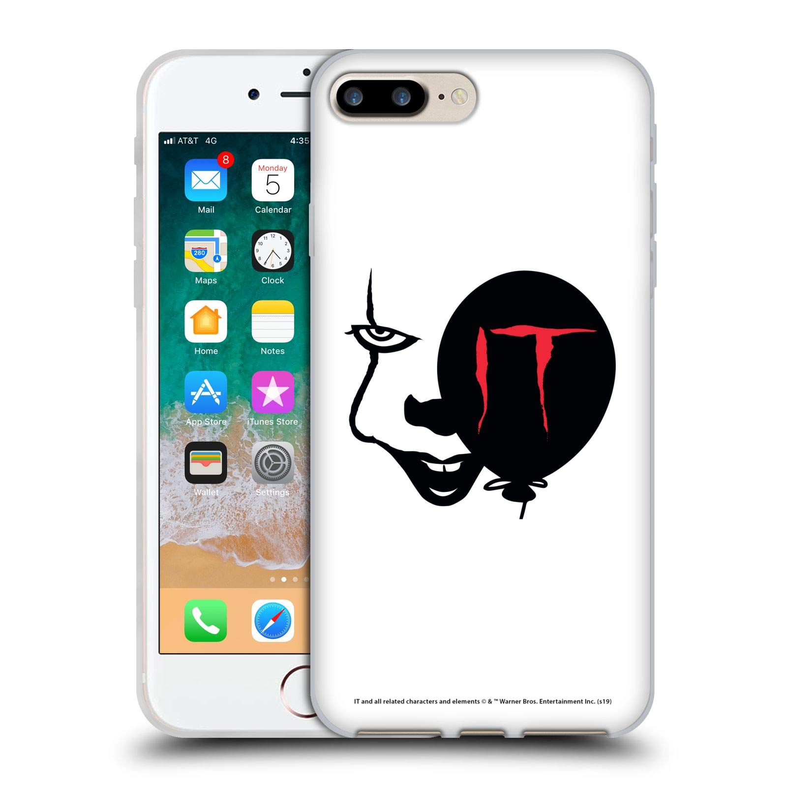 Officially Licensed IT Movie Pennywise Soft Gel Phone Case for Apple iPhone 7 Plus/8 Plus - Horror Movie Accessory for Halloween & Cosplay