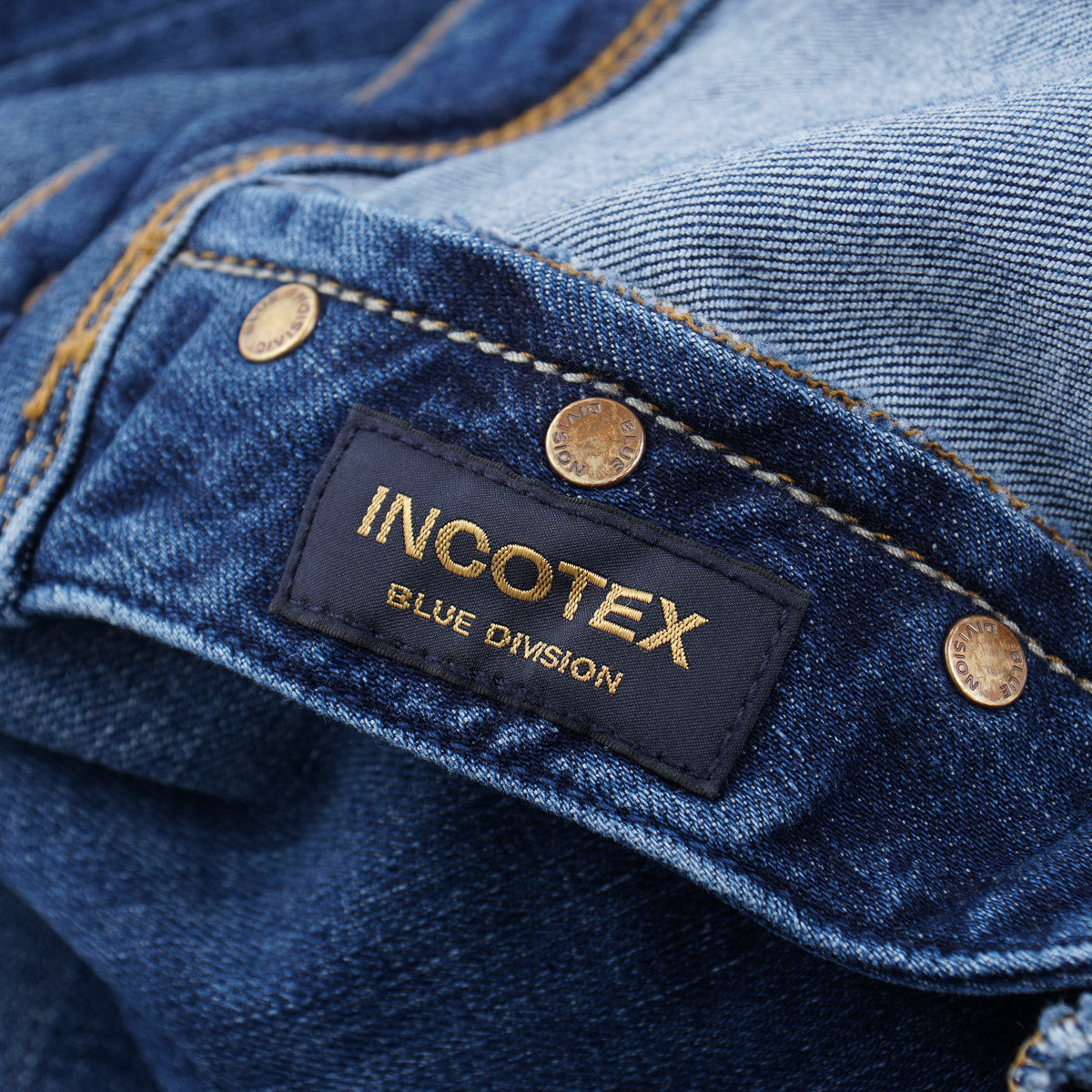 Incotex Slim Fit Medium Blue Denim Jeans for Men - Comfortable & Stylish Casual Wear for Everyday Outfits