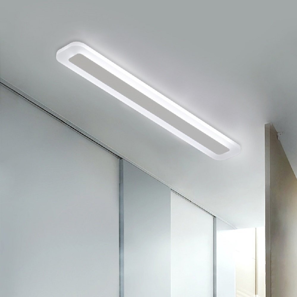 30W Aiwen LED Ceiling Light - Modern Rectangular Flush Mount Lighting with PMMA High-Transmittance Lampshade, White LED Source (31.5