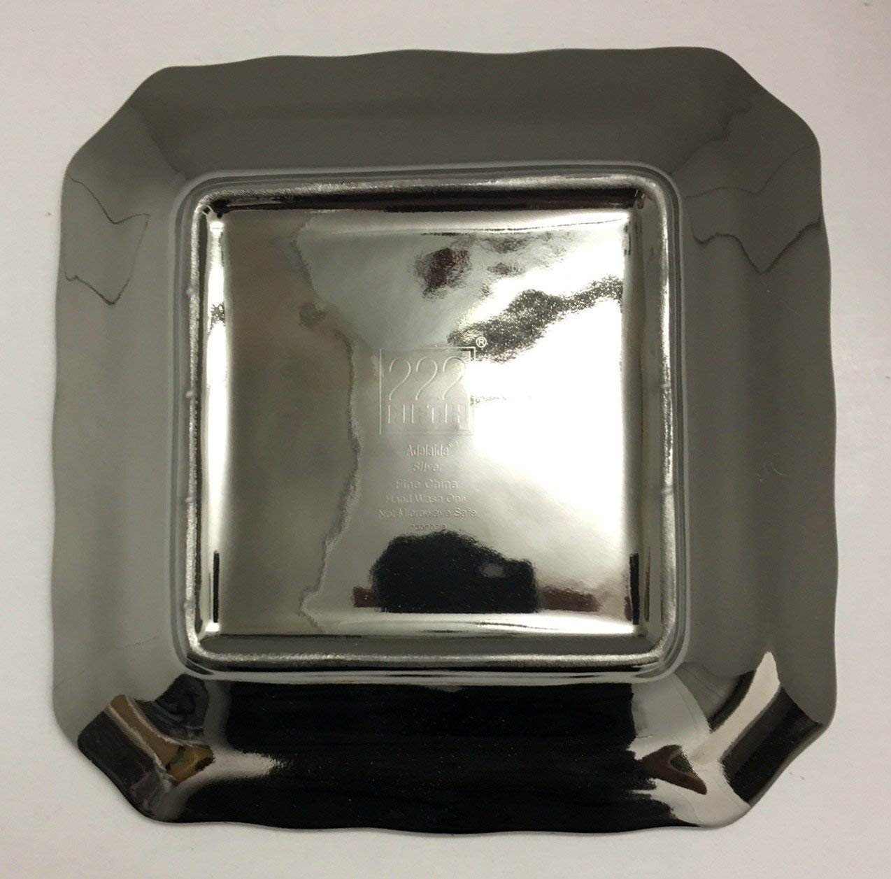 222 Fifth Adelaide SILVER Electroplate Square Salad & Luncheon Plates - Set of 4 (8.5