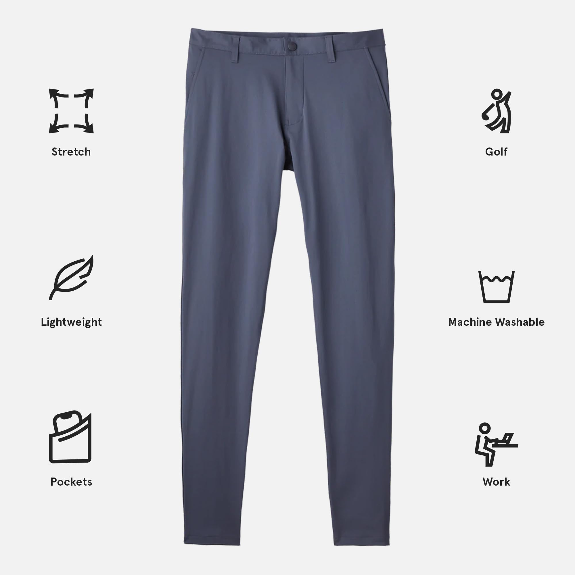 Rhone Commuter Skinny Men's Pants - Ultra Slim-Fit Stretch Dress Pants for Work | Wrinkle-Resistant Business Casual & Office Wear