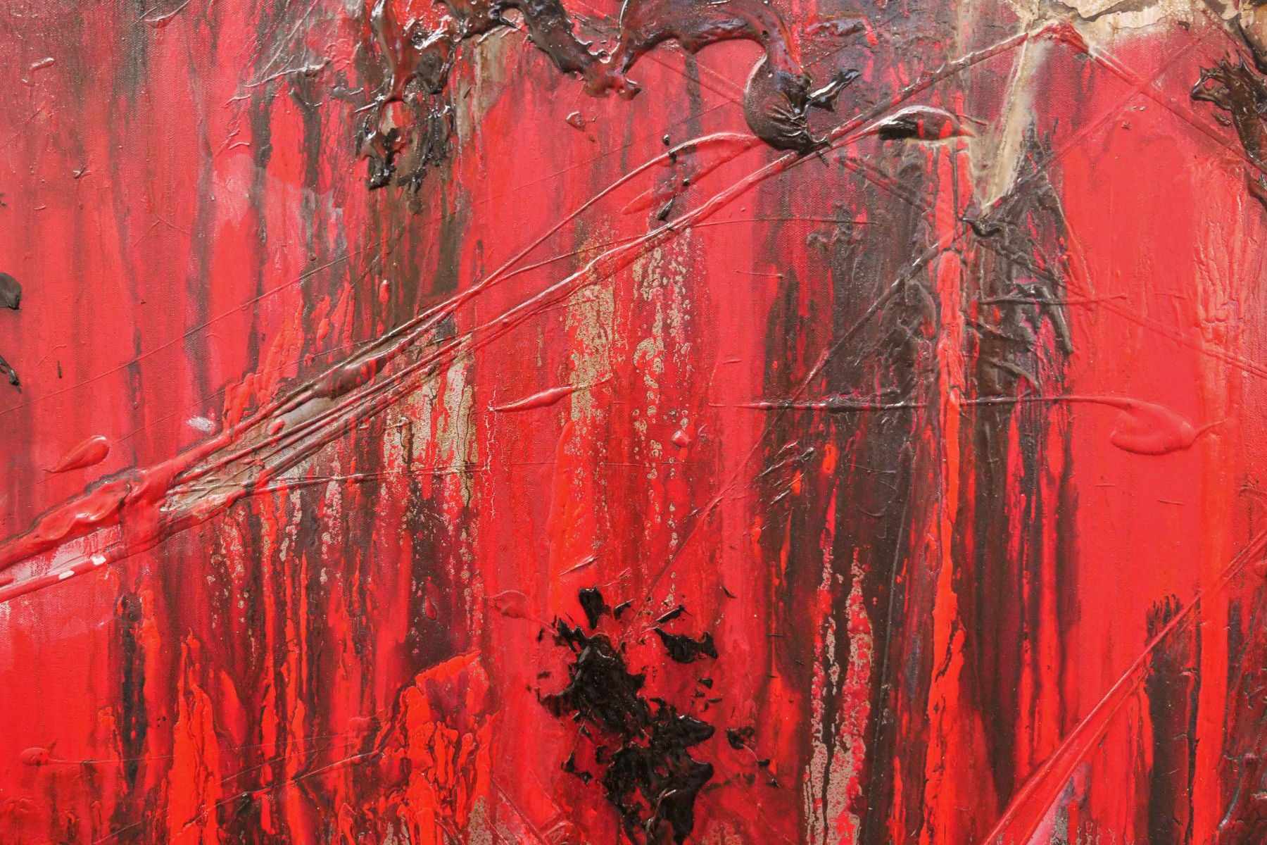 Rubine Steel 160cm x 100cm Red Black Textured Abstract Canvas Wall Art - Modern Home Decor for Living Room, Bedroom & Office