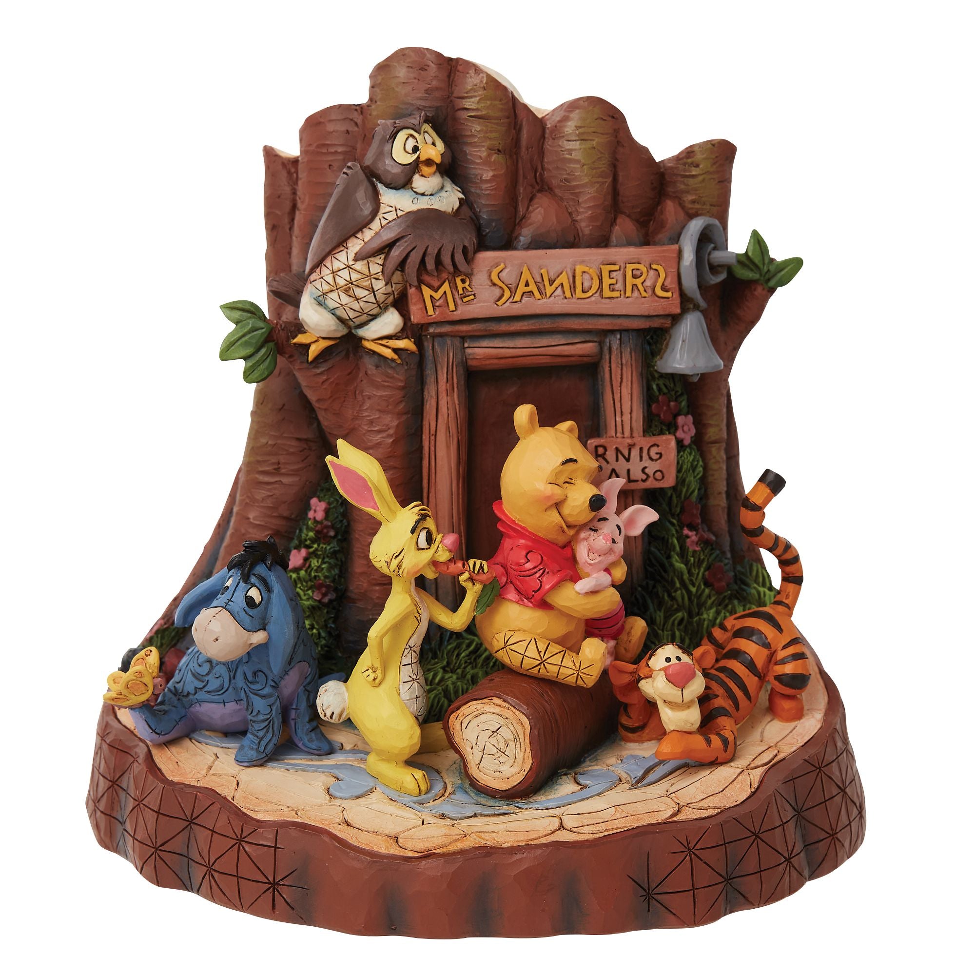 Pooh Carved by Heart - Handmade Wooden Winnie the Pooh Figurine | Perfect for Disney Fans, Nursery Decor & Gift Giving