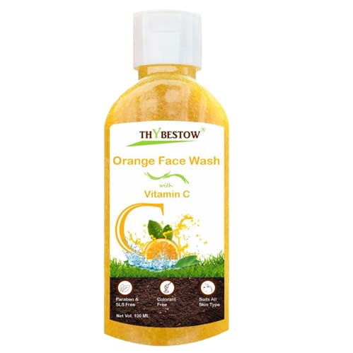 ThyBestow Vitamin C Orange Face Wash for Men & Boys - Brightening & Acne Control (Pack of 2, 100ml) - Daily Skincare for Oily & Sensitive Skin